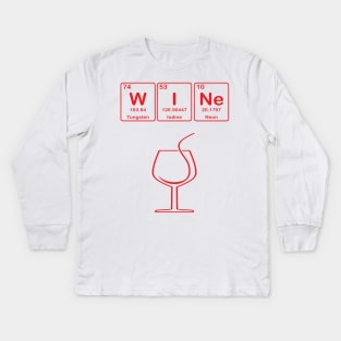 Wine with Elements Symbols Kids Long Sleeve T-Shirt